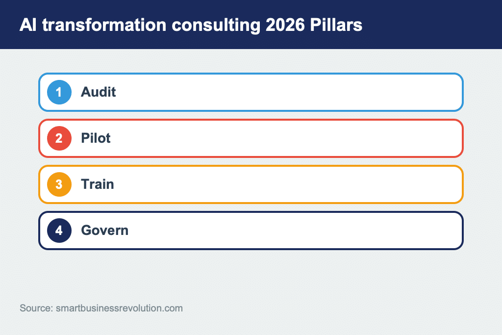 Four pillars of AI transformation consulting 2026