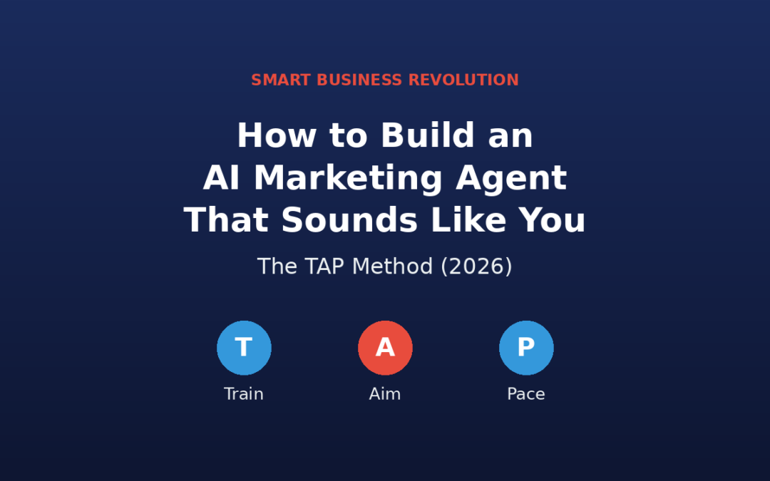 How to build an AI marketing agent with the TAP Method in 2026, Smart Business Revolution hero illustration